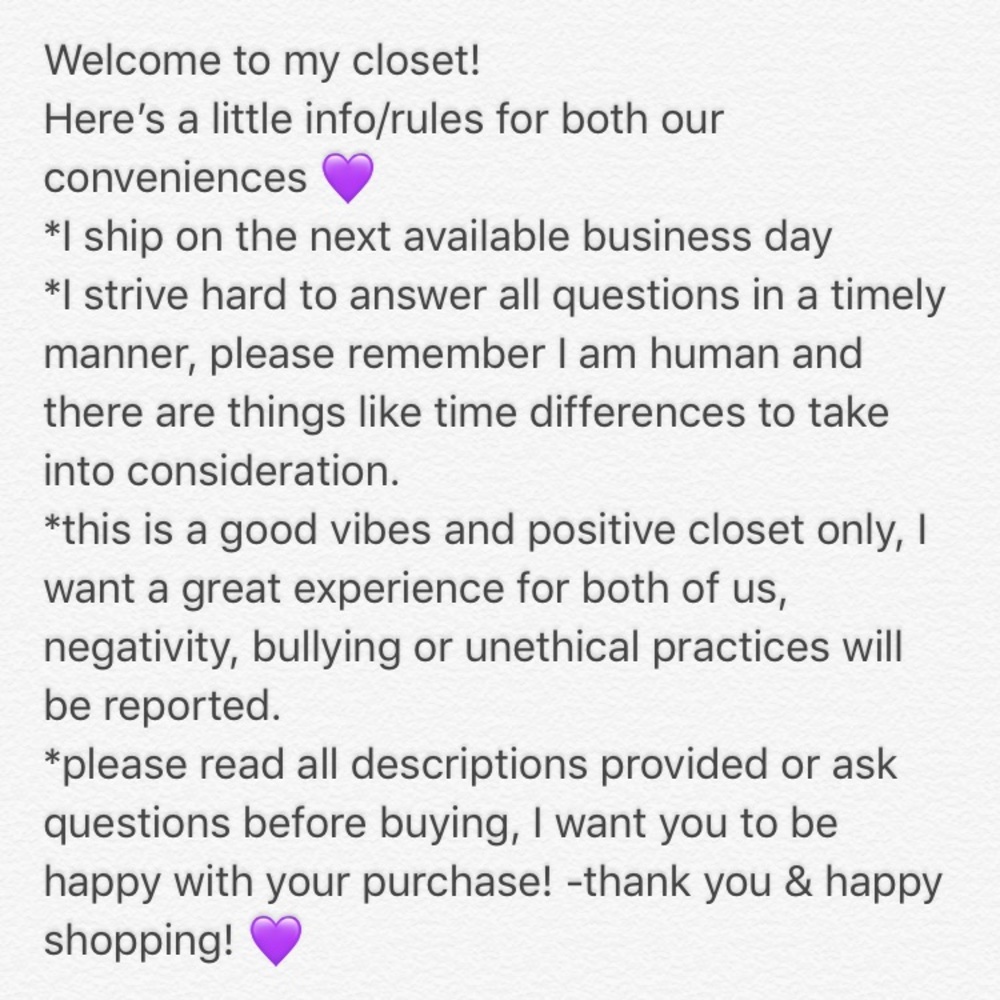 Welcome! A little information for my buyers 